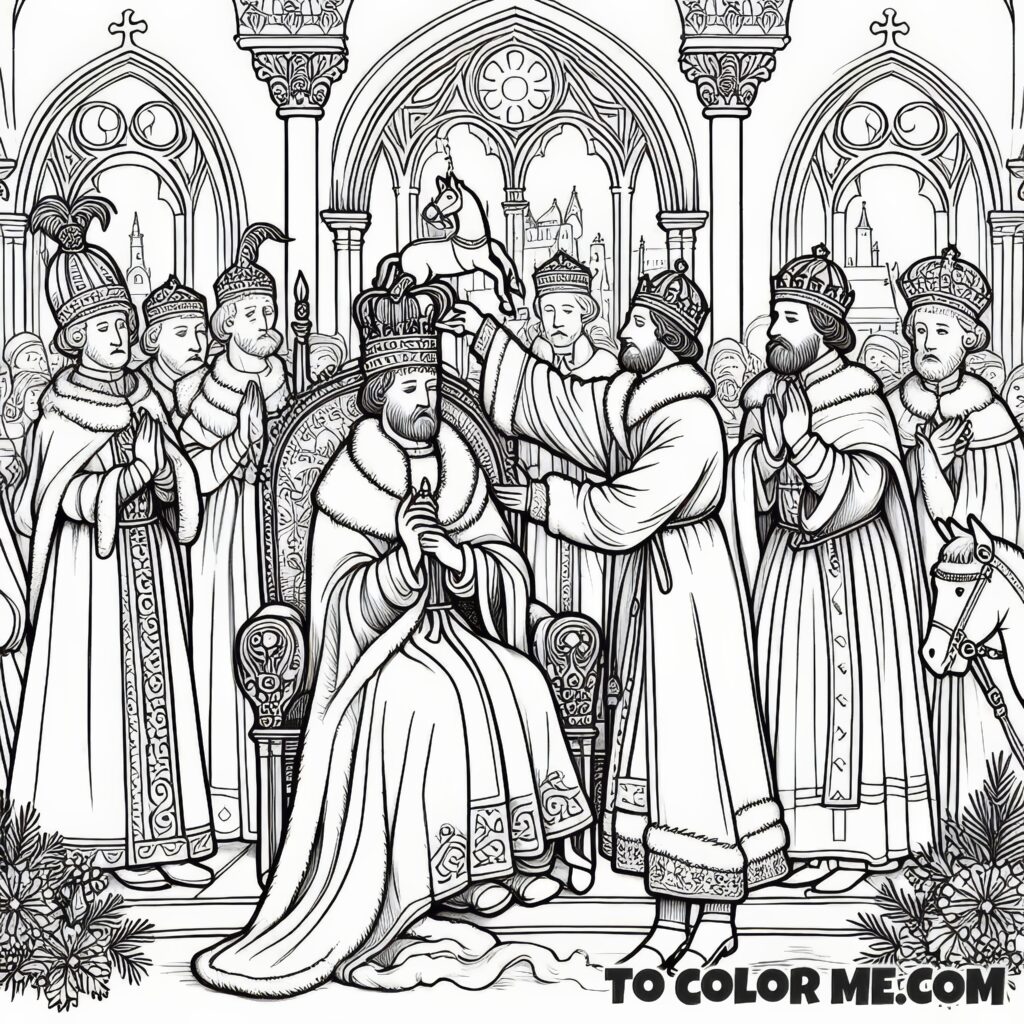 Hungary's Christian King: Saint Stephen Coloring Sheet