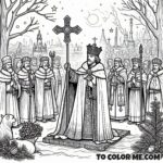 Pope Sylvester II and Saint Stephen: Coloring Activity