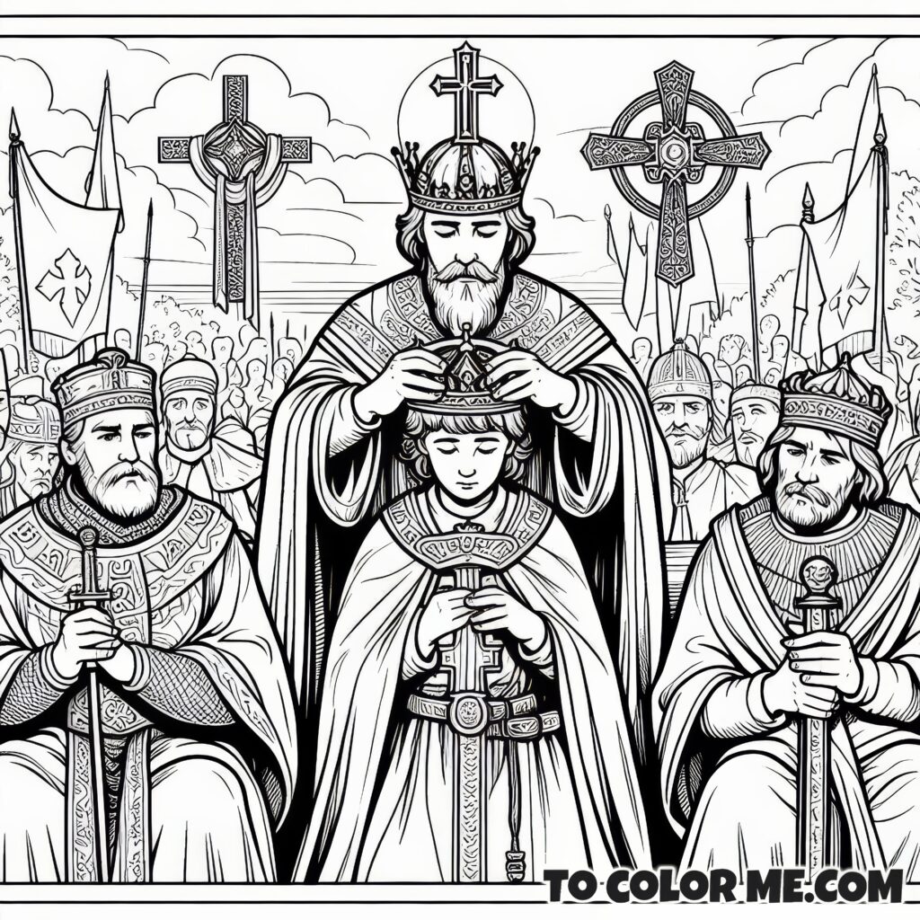 Royal Evangelization: Saint Stephen Coloring Page