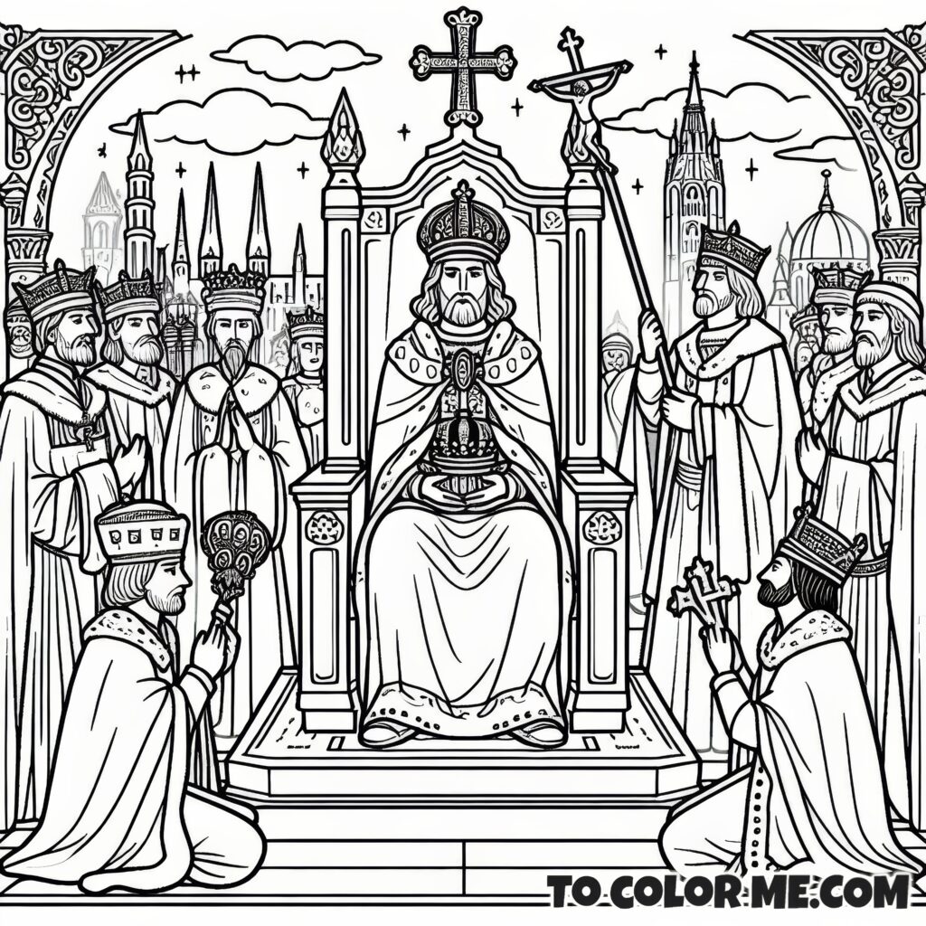 Hungary's Conversion: King Stephen Coloring Sheet