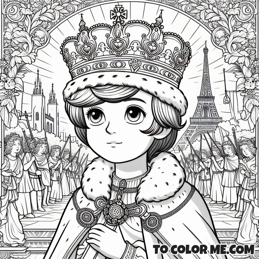 Saint Louis IX: Holy King Coloring Page