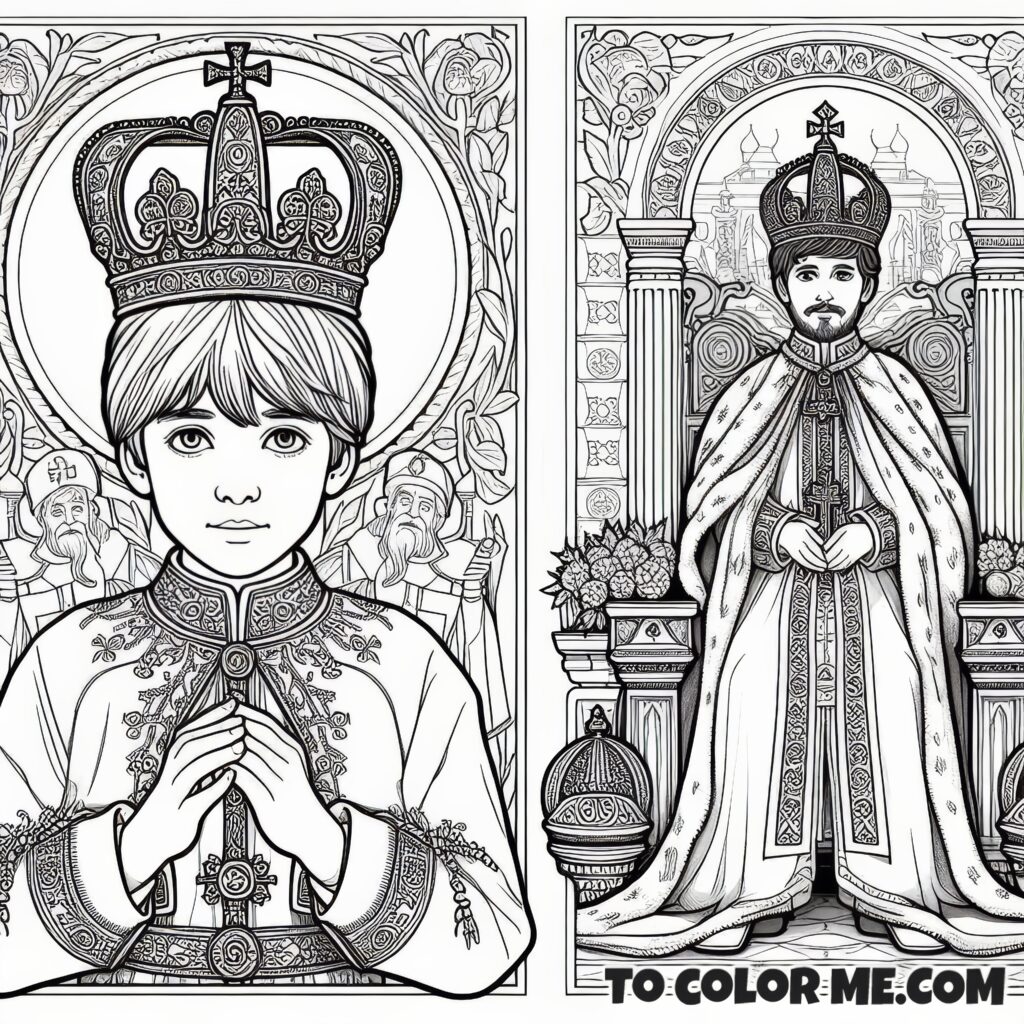 Royal Saint: St. Louis IX Coloring Activity