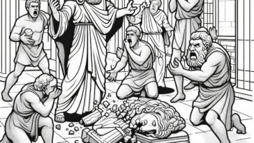 Pagan Temple Miracle: Saints Coloring Page