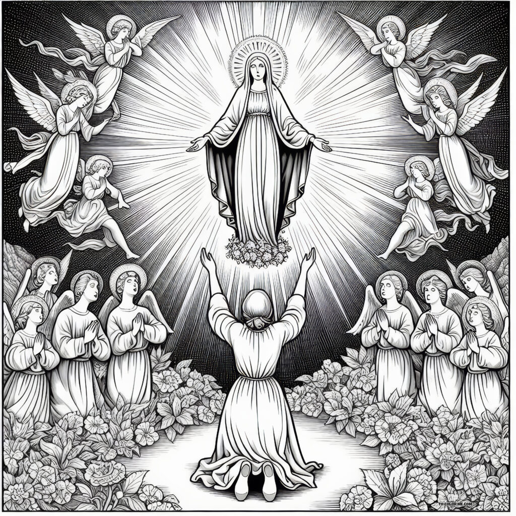 Daily Marian Devotion: 3 Hail Marys Coloring Book