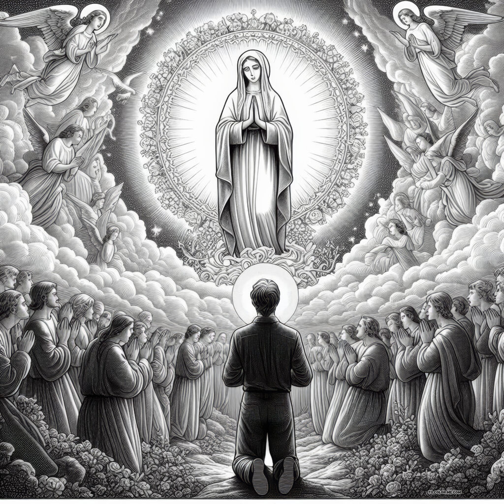 Simple Marian Devotion: 3 Hail Marys Coloring Book