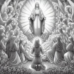 Mary's Threefold Grace: Three Hail Marys Coloring Pages