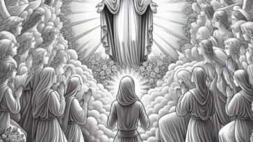 Mary's Threefold Grace: Three Hail Marys Coloring Pages