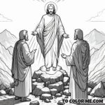 Sacred Shining: Transfiguration Scene Coloring Pages