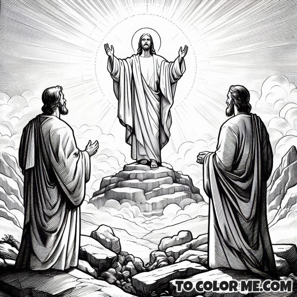 Beloved's Brilliance: Jesus' Transfiguration Coloring Pages