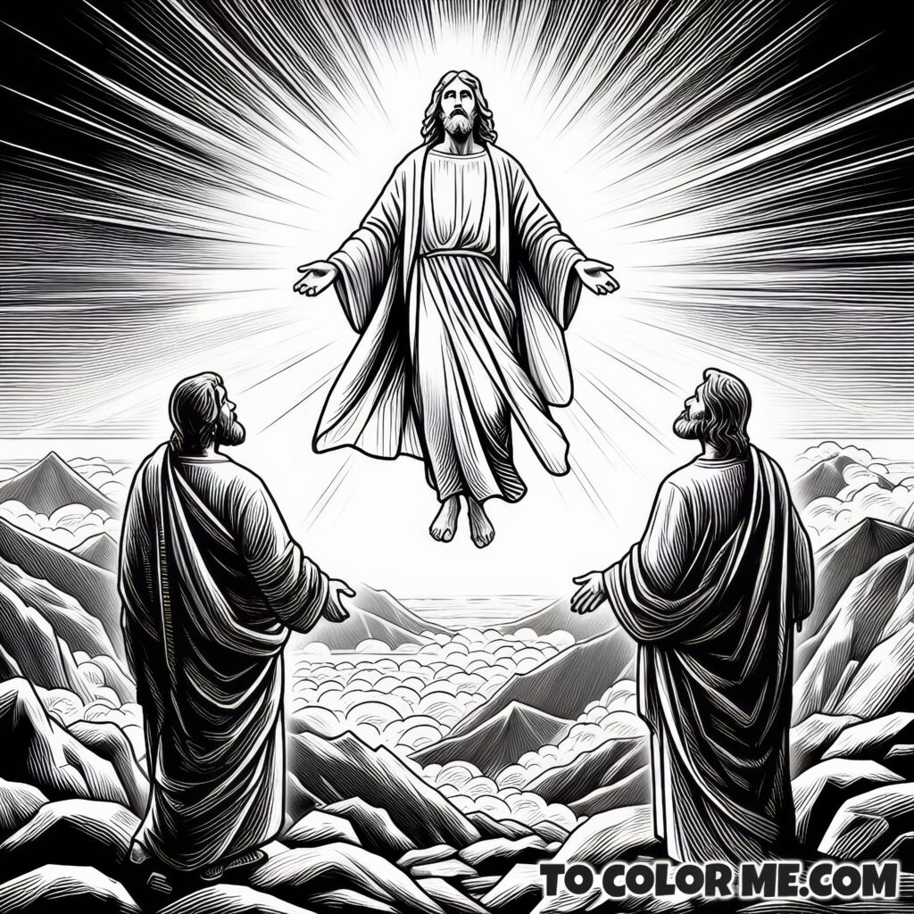 Mountaintop Mystery: Transfiguration Coloring Pages