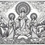 Enlightened Encounter: Jesus' Transfiguration Coloring Pages