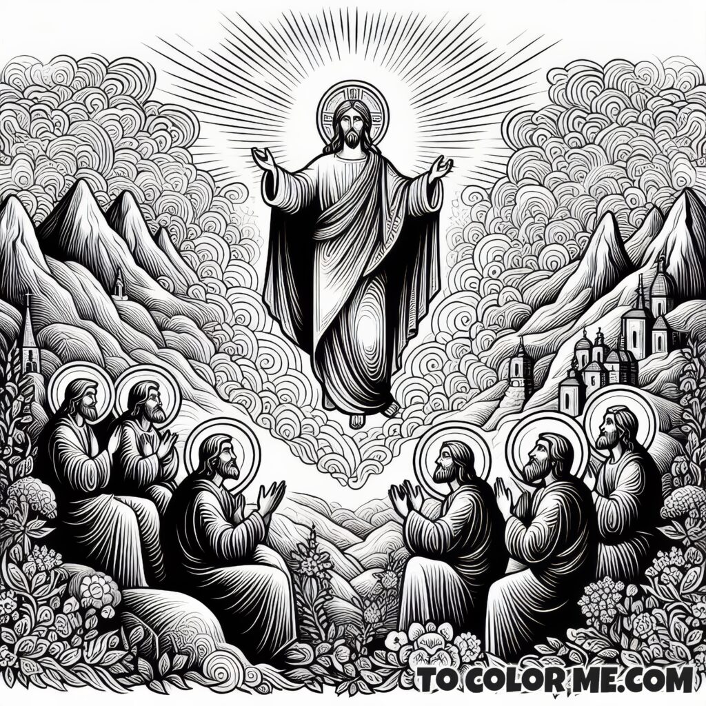 Sacred Spectacle: Transfiguration Coloring Pages