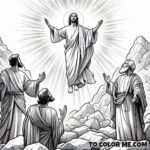 Glorious Guise: Transfiguration Scene Coloring Pages
