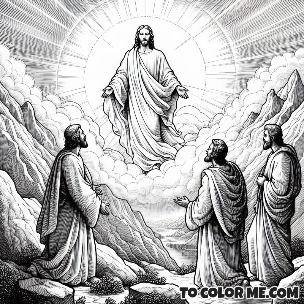 Radiant Redeemer: Transfiguration Coloring Pages