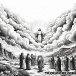 Voice from Above: Transfiguration Scene Coloring Pages