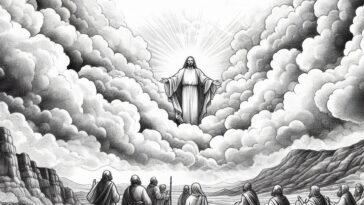 Voice from Above: Transfiguration Scene Coloring Pages