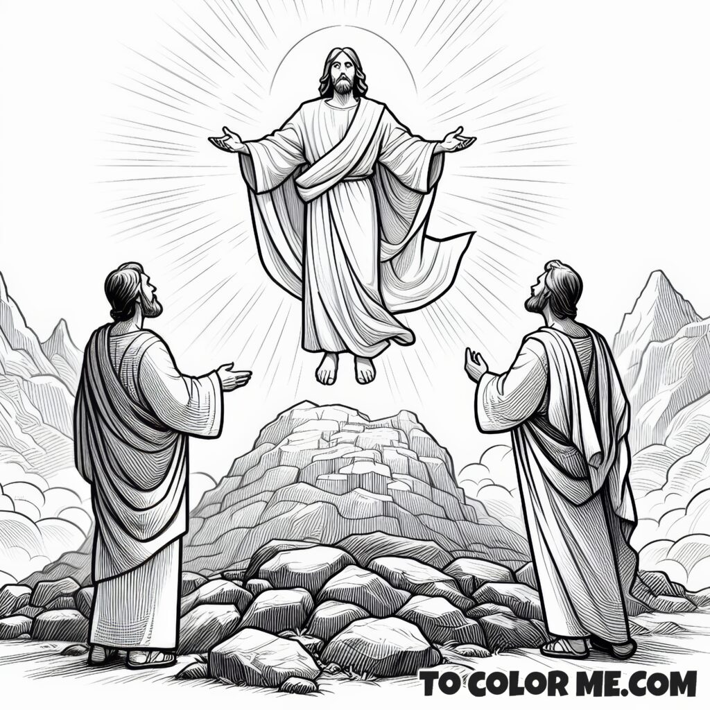 Heavenly Affirmation: Transfiguration Coloring Pages