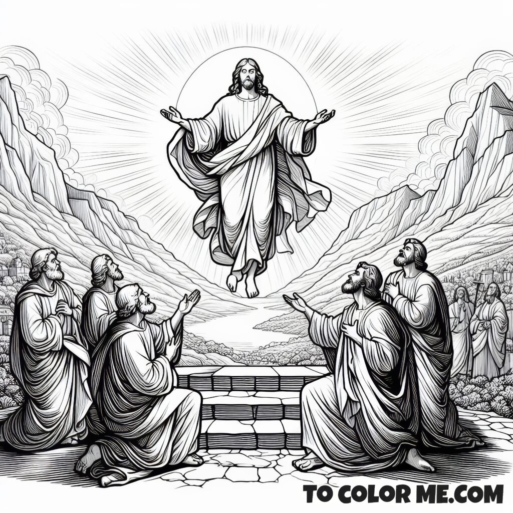 Shining Savior: Jesus' Transfiguration Coloring Pages