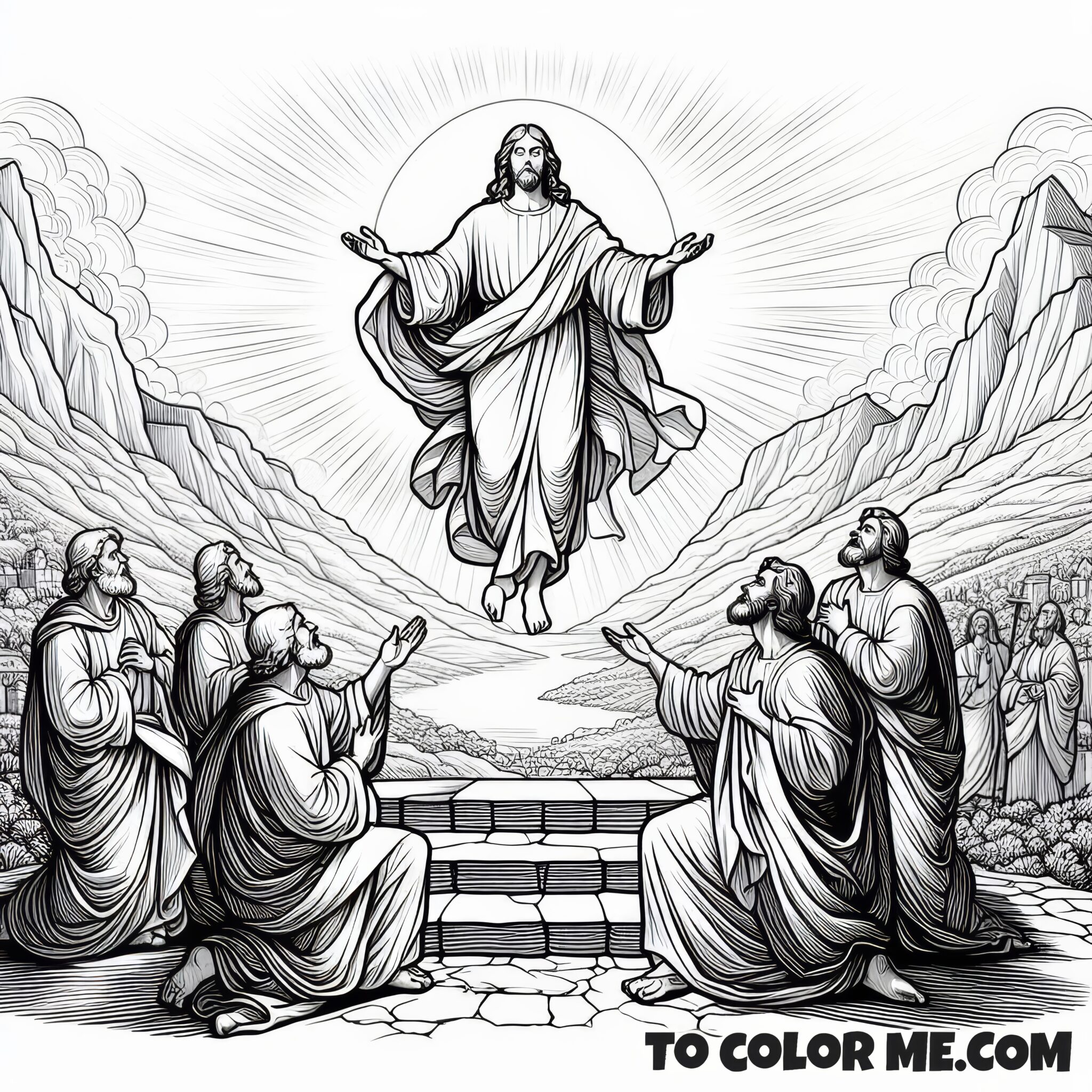 Shining Savior: Jesus’ Transfiguration Coloring Pages – To Color Me ...