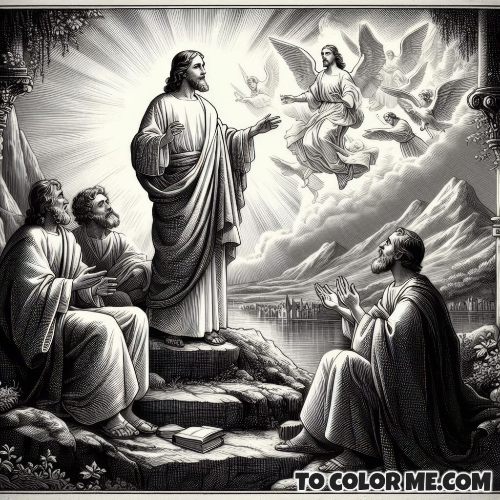 Glorious Revelation: Transfiguration Coloring Pages
