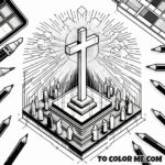 Paschal Mystery: Exaltation Cross Theological Coloring