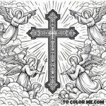 Theophanic Vision: Exaltation Cross Divine Revelation Art