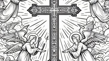 Theophanic Vision: Exaltation Cross Divine Revelation Art