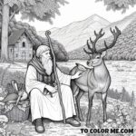 Saint Giles: Hermit Hero Coloring Page