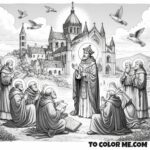 Holy Helper: Saint Giles Coloring Page