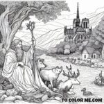 Red Deer Saint: Giles Coloring Sheet