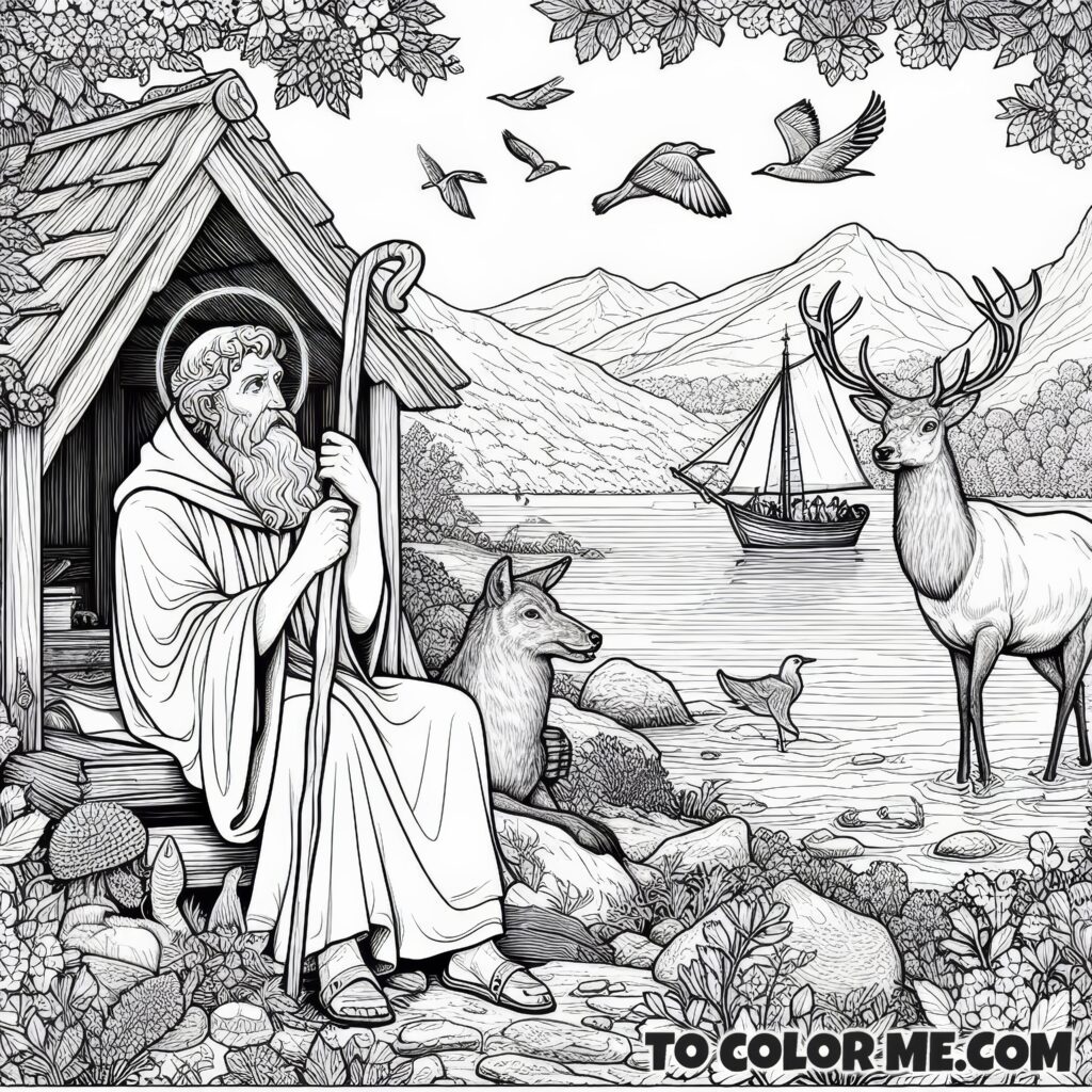 Medieval Saint: Giles Coloring Page