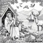 Medieval Saint: Giles Coloring Page