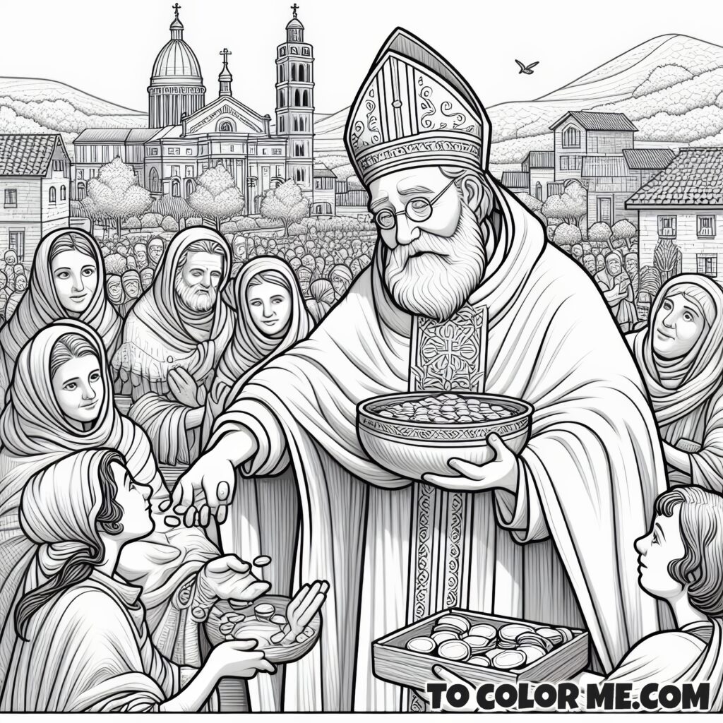6th Century Saint: Gregory Coloring Page