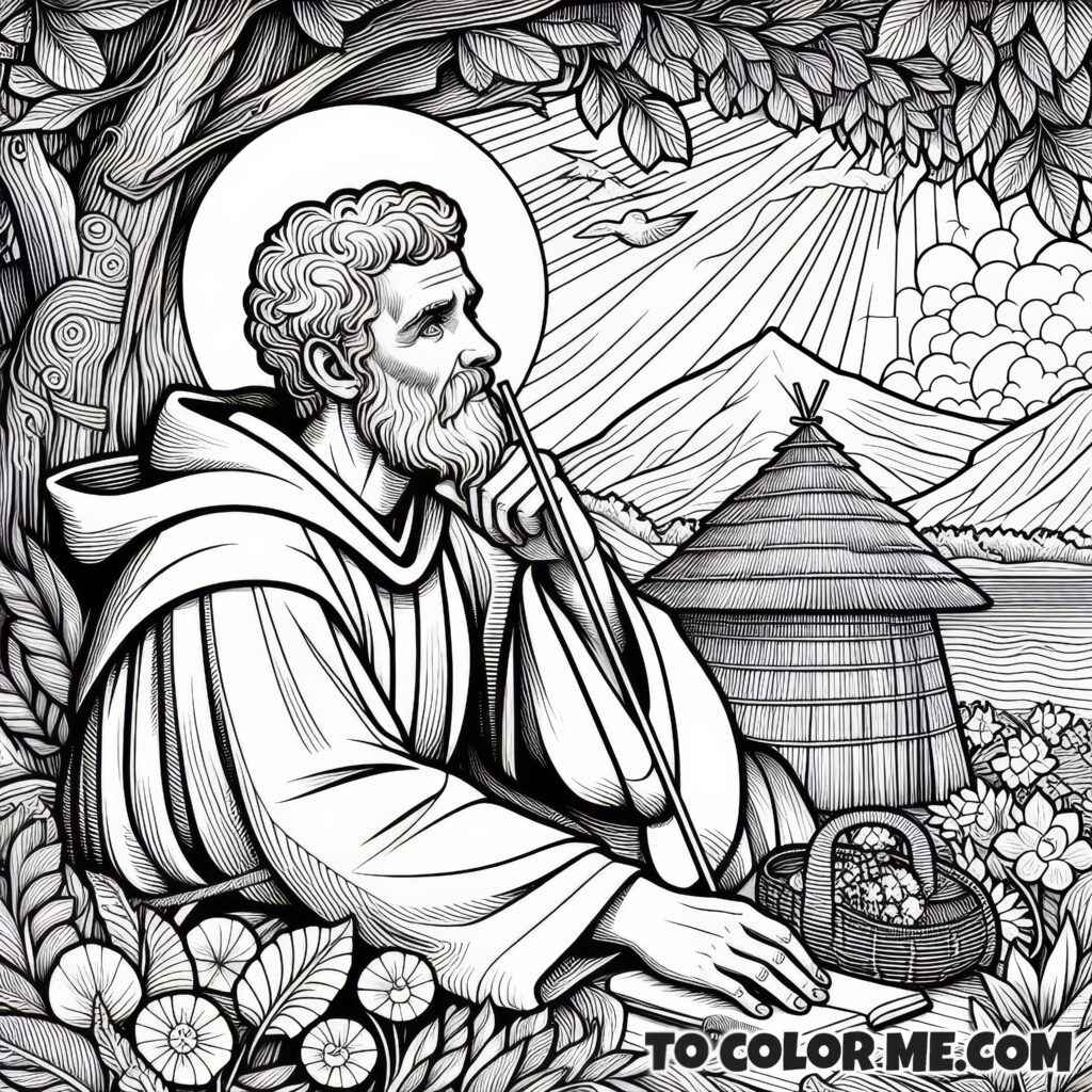 Bishop to Hermit: Justus Coloring Activity