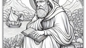 Lyon's Humble Saint: Justus Coloring Page