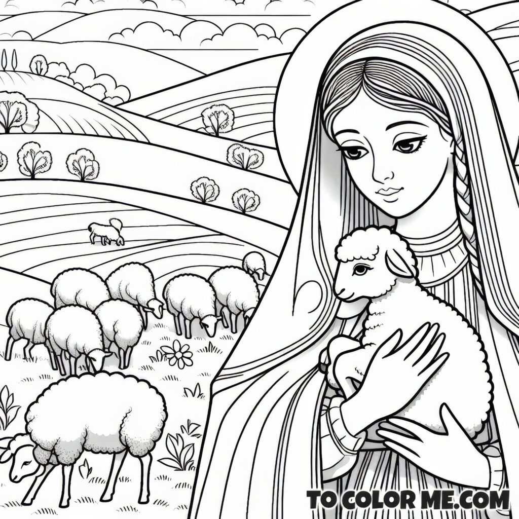 Faithful Shepherdess: Catholic St. Regina Coloring Page