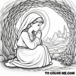 Saint Rosalia: Sicilian Hermit Coloring Page