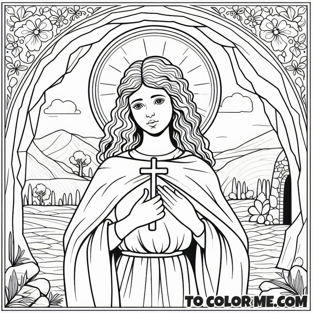 Secret Saint: Rosalia Coloring Page