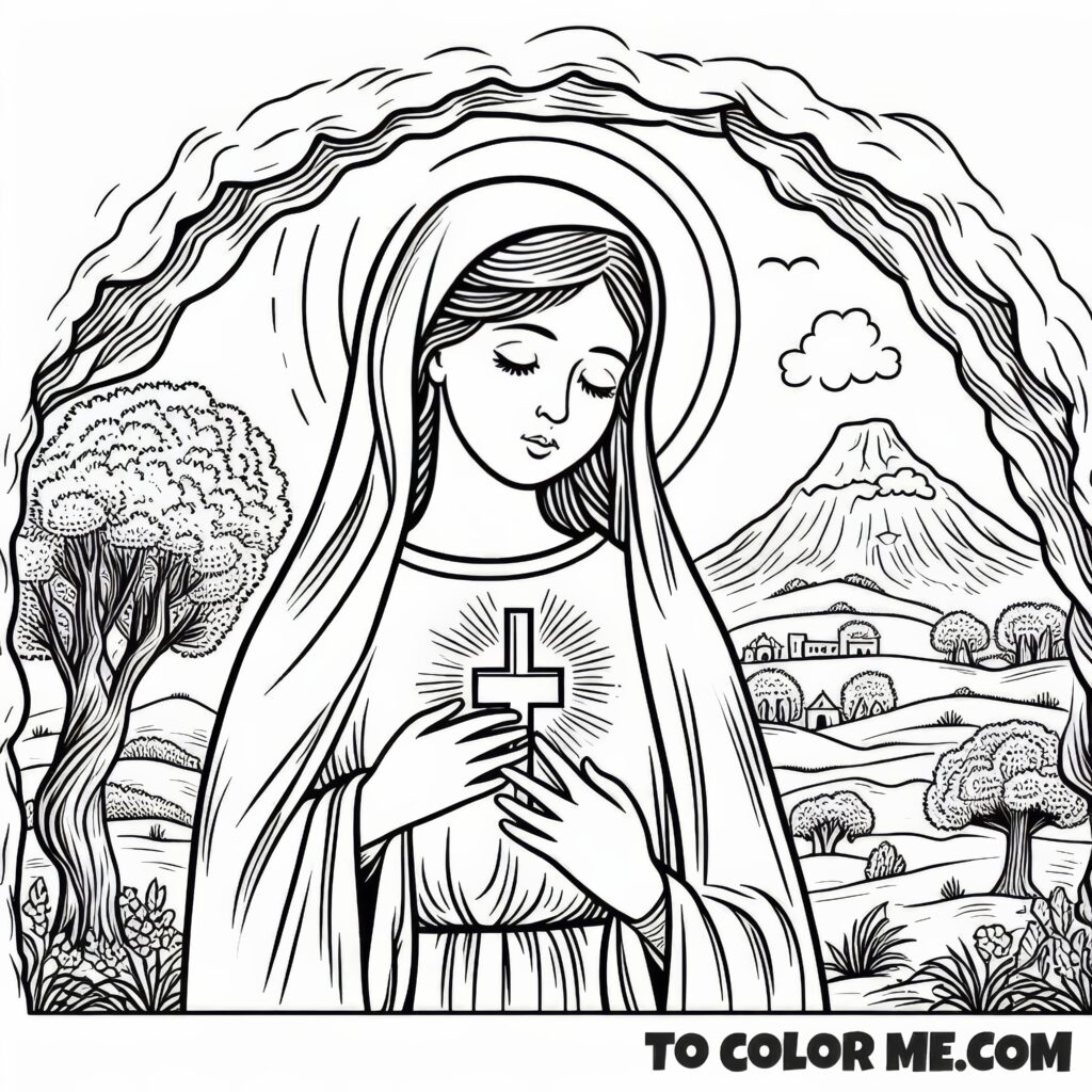 Devoted Virgin: Rosalia Coloring Activity