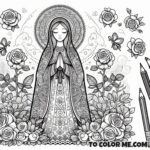 Our Lady's Name: Catholic Mystical Rose Coloring Activity