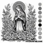 Star of the Sea: Mystical Rose Catholic Coloring Sheet