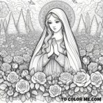Marian Symbolism: Catholic Mystical Rose Coloring Sheet