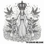 Battle of Vienna Victory: Queen of Heaven Coloring Sheet