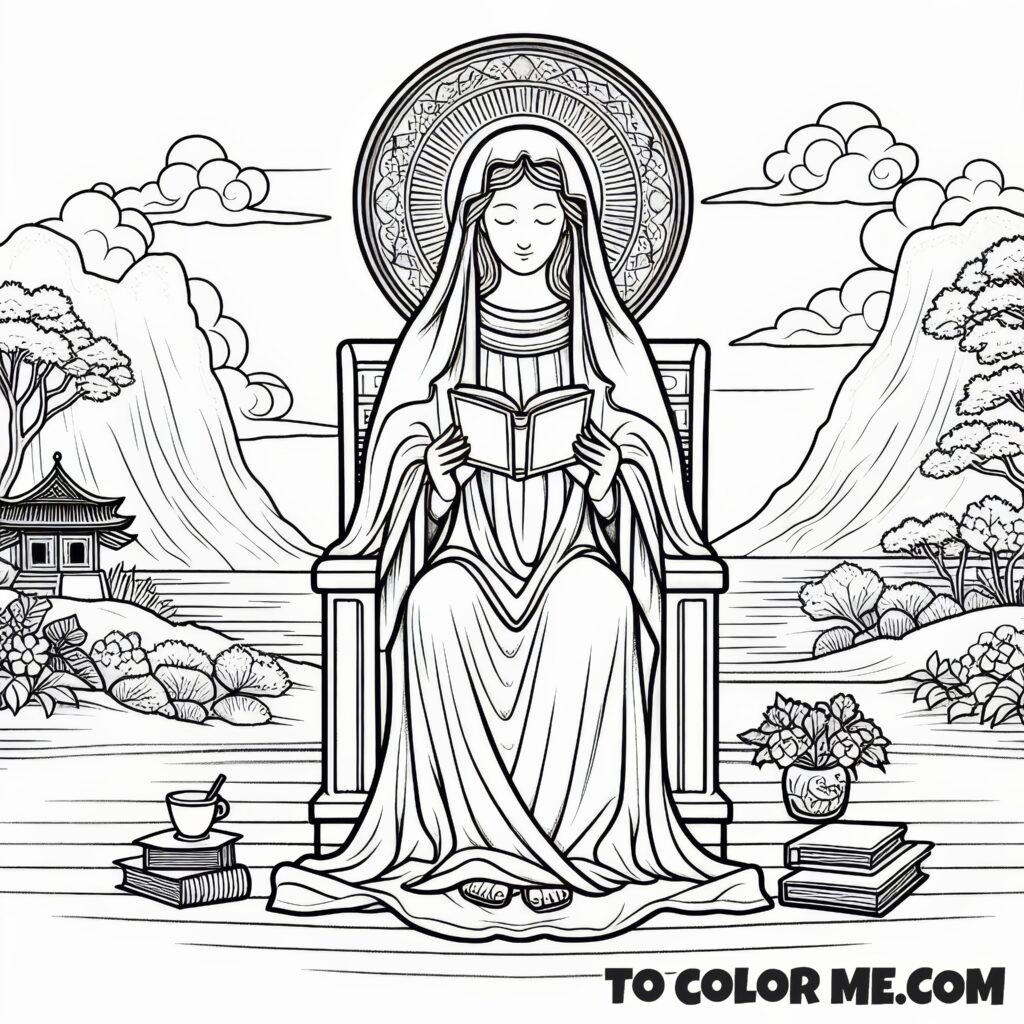 Wisdom Incarnate's Mother: Mary Coloring Sheet for Families