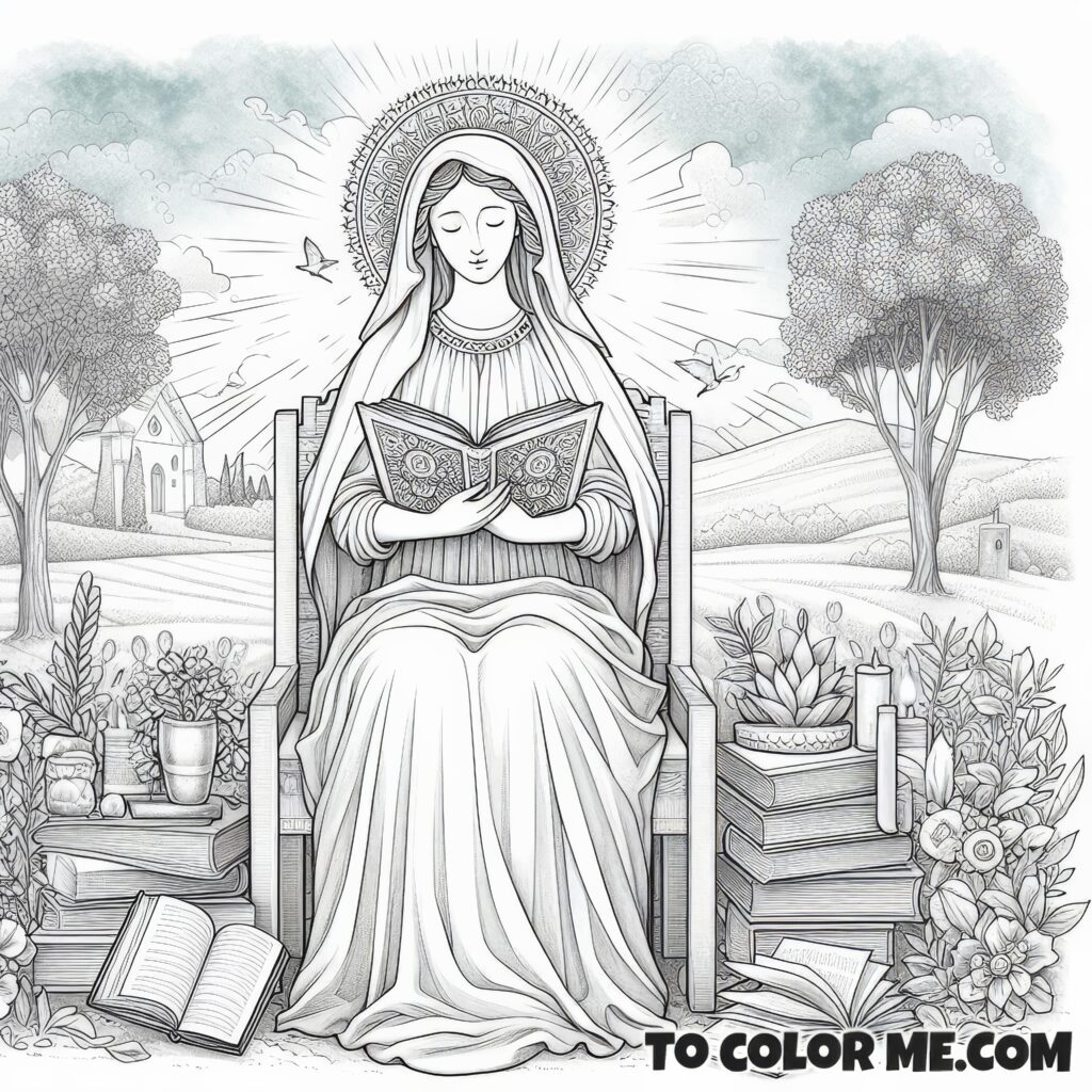 Liturgical Celebration: Seat of Wisdom Marian Feast Coloring