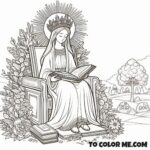 Venerate the Wise Virgin: Holy Name Catholic Coloring Page