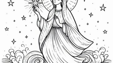 Devotion: Star of the Sea Catholic Sketch Page