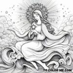 Mariner's Madonna: Star of the Sea Religious Illustration