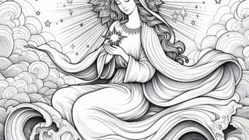 Mariner's Madonna: Star of the Sea Religious Illustration