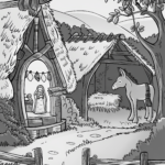 Simple and Charming Nativity Scene Coloring Page